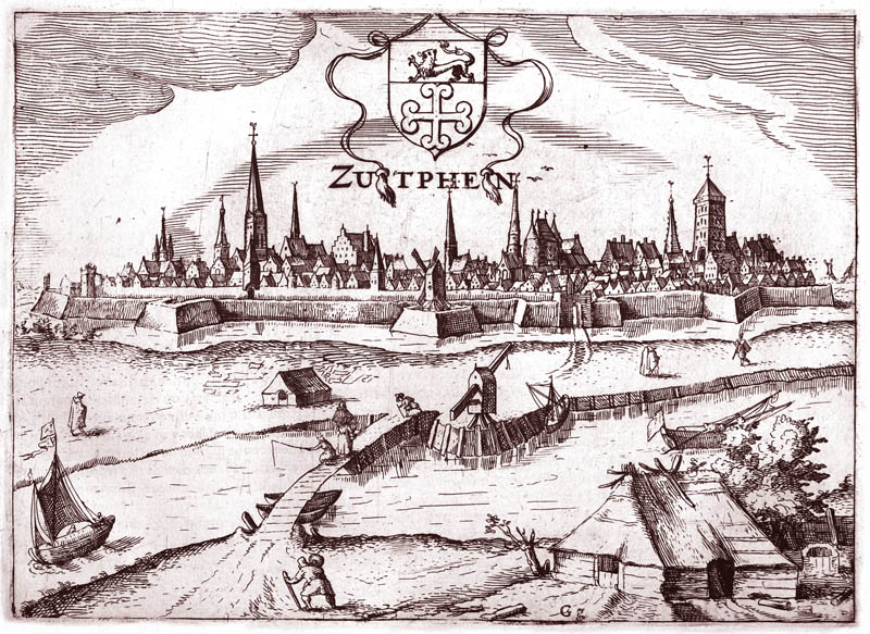 Gezicht op Zutphen 1613 Janssonius